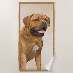 Dogue de Bordeaux Painting - Cute Original Dog Art Beach Towel