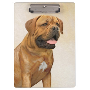 Dogue de Bordeaux Painting - Cute Original Dog Art Clipboard