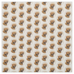 Dogue de Bordeaux Painting - Cute Original Dog Art Fabric