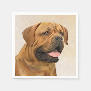 Dogue de Bordeaux Painting - Cute Original Dog Art Napkin