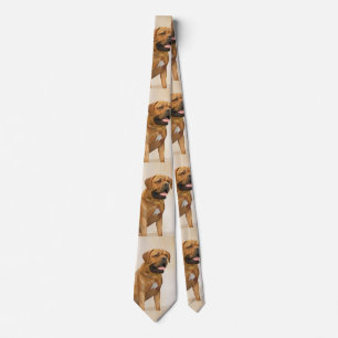 Dogue de Bordeaux Painting - Cute Original Dog Art Tie