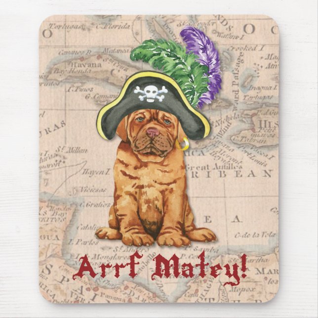 Dogue de Bordeaux Pirate Mouse Pad (Front)