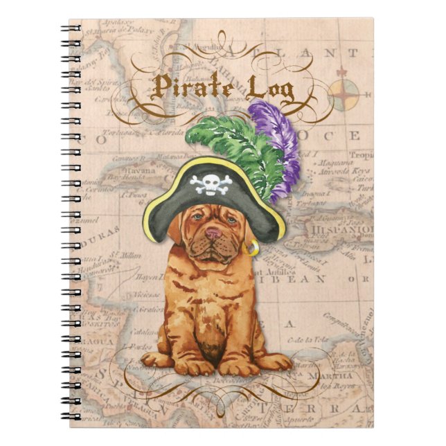 Dogue de Bordeaux Pirate Notebook (Front)