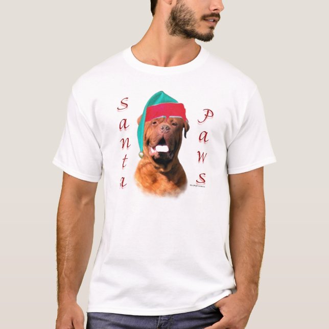 Dogue de Bordeaux Santa Paws T-Shirt (Front)