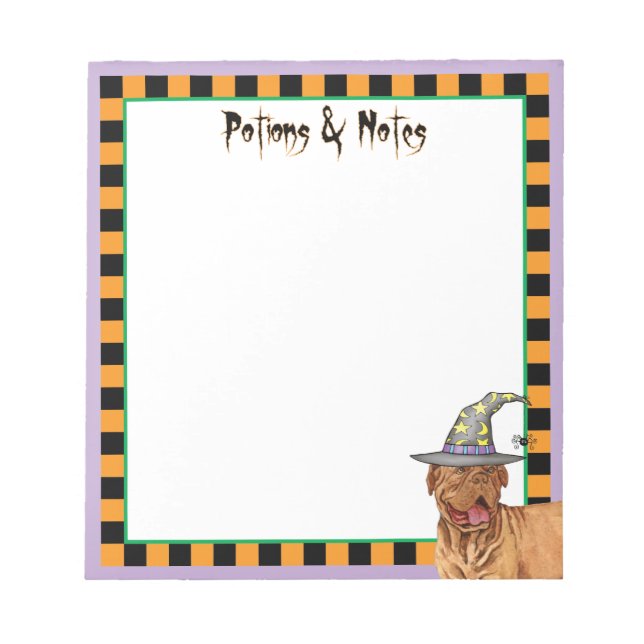 Dogue de Bordeaux Witch Notepad (Front)