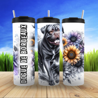 Dogue de Bordeaux's Floral Contrast Thermal Tumbler