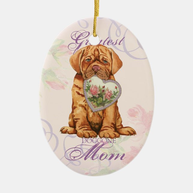 Dogue Heart Mum Ceramic Tree Decoration (Front)