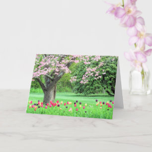 Dogwood and tulips card