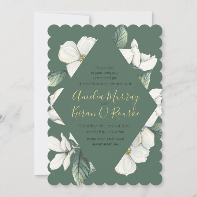 Dogwood Blooms, Wedding Invitation (Front)