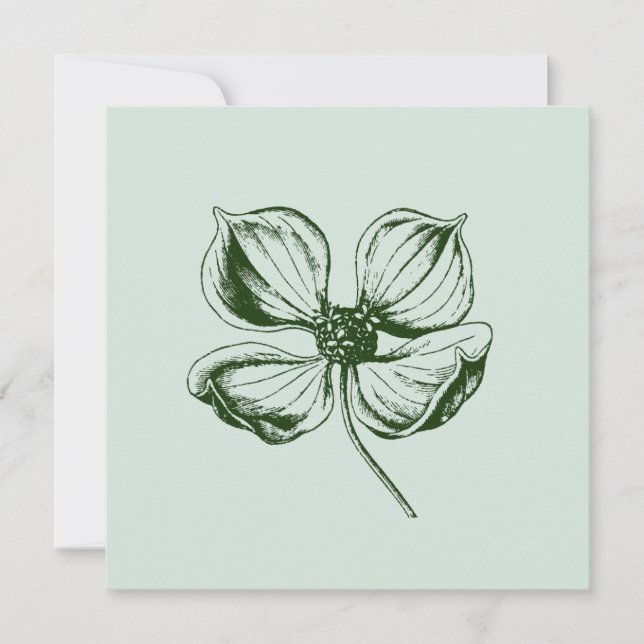 Dogwood Blossom Wedding Invitation (Front)