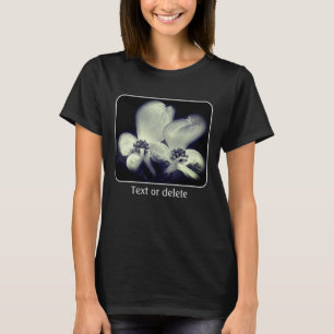 Dogwood Blossoms In Black And White T-Shirt
