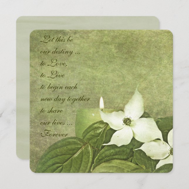 Dogwood Blossoms Wedding Invitation (Front/Back)