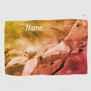 Dogwood Flower Vintage Art Personalised Golf Towel