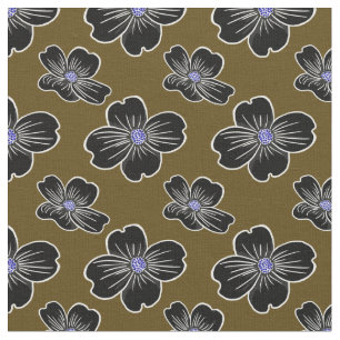 Dogwood Flowers Dark Fabric