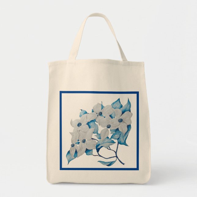 Dogwood Flowers on a Grocery Tote Bag (Front)
