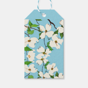 dogwood flowers print gift tags