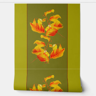 Dogwood Leaves on a Wallpaper