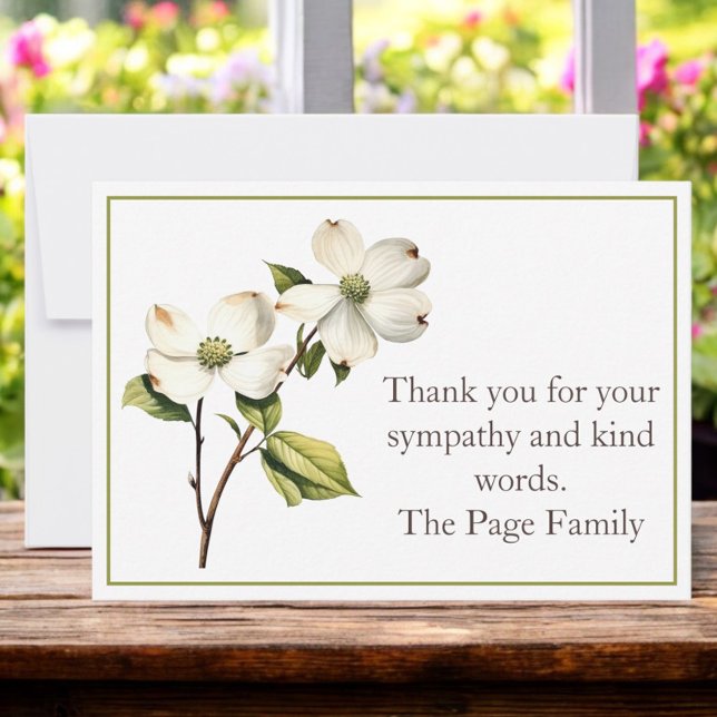 Dogwood Sympathy Thank You Notecard  (Creator Uploaded)