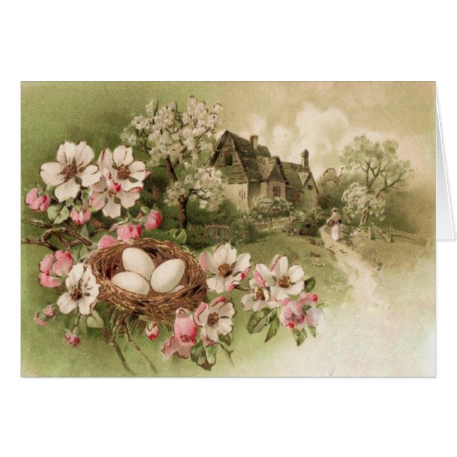 Dogwood Tree Bird Nest Egg Cottage (Front Horizontal)