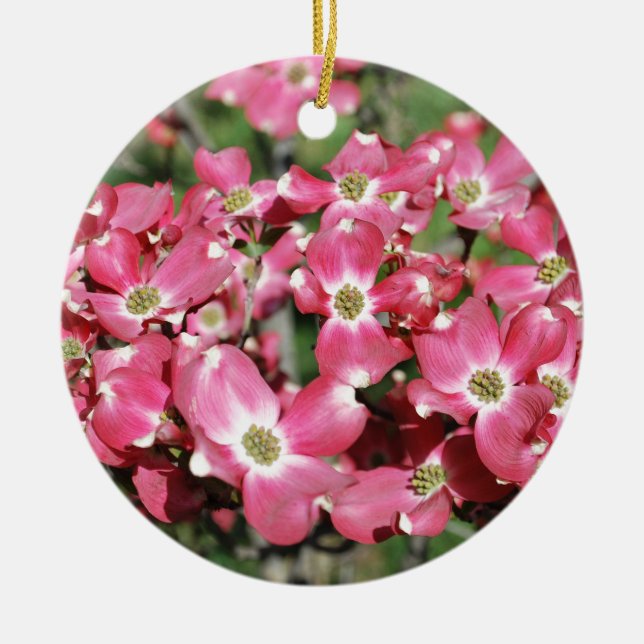 Dogwood Tree in Bloom Ceramic Tree Decoration (Front)