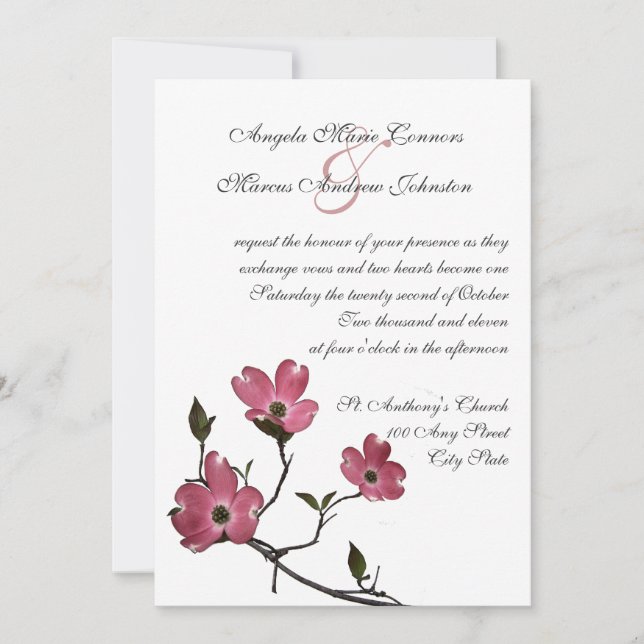 Dogwood Wedding Invitation (Front)