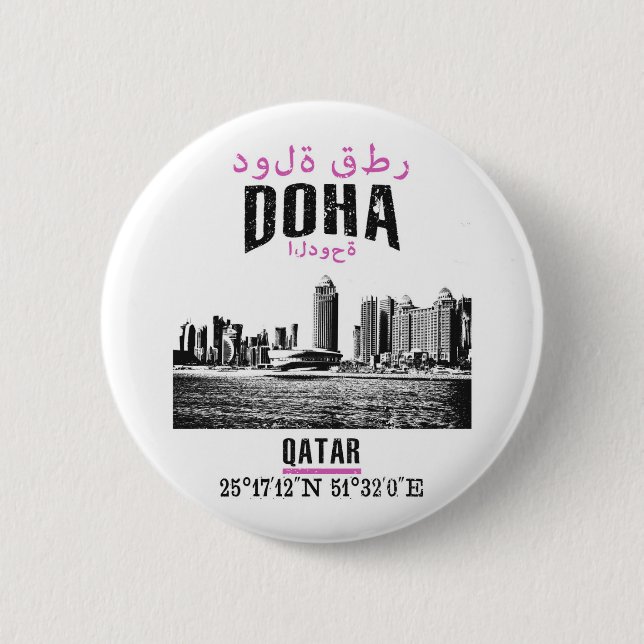 Doha 6 Cm Round Badge (Front)