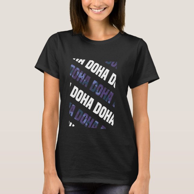 Doha Camo Pattern Purple Camouflage T-Shirt (Front)