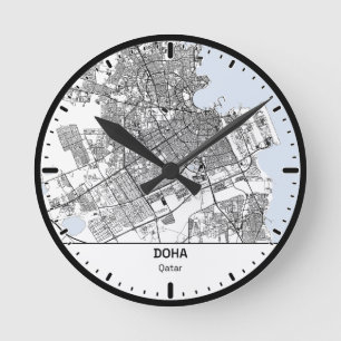 Doha Clock City Line Art