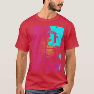 Doha Qatar City Map Typography Neon T-Shirt