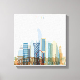 Doha, Qatar   City Skyline Canvas Print