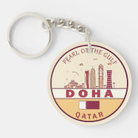 Doha Qatar City Skyline Emblem