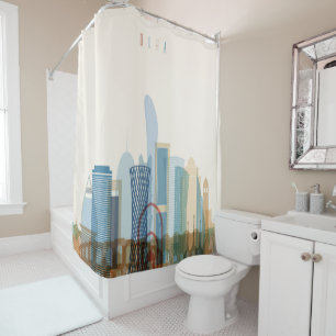 Doha, Qatar   City Skyline Shower Curtain