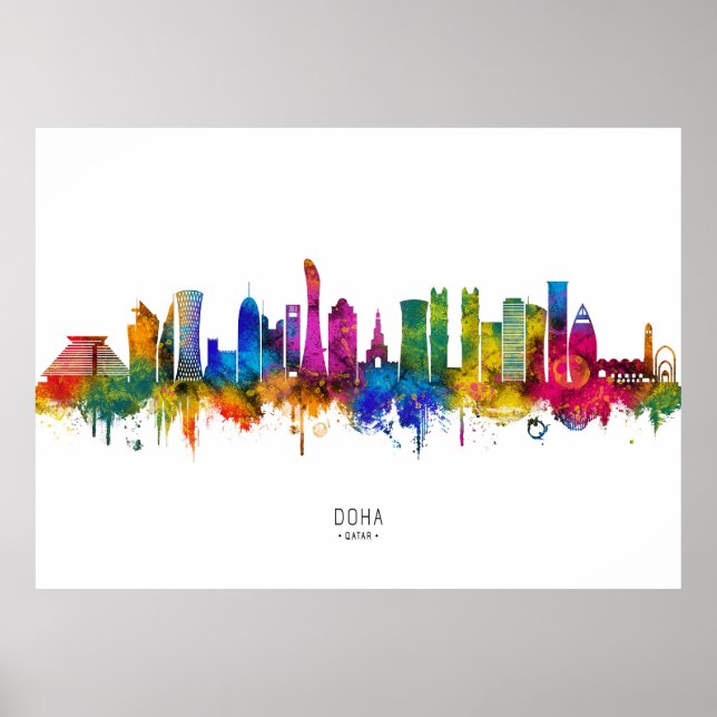 Doha Qatar Skyline Poster (Front)