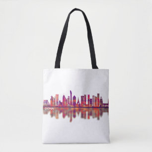 Doha Qatar Skyline Tote Bag