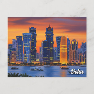 Doha Qatar Travel Postcard
