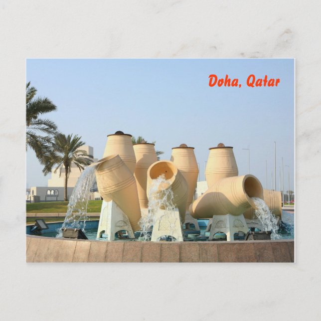 Doha water pot fountain postcard (Front)