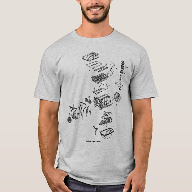 DOHC exploded with back logo T-Shirt (Front)