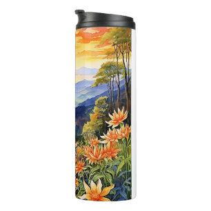 Doi Inthanon Mountain Watercolor Chiang Mai Thermal Tumbler