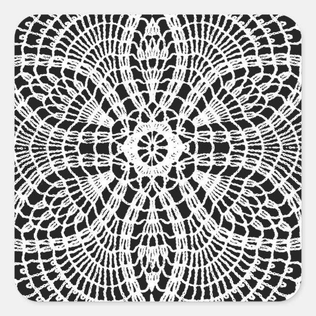 Doily Art Square Sticker (Front)