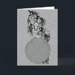 Doily Ornament 1 Holiday Card<br><div class="desc">All silver & black with a touch of yellow. Old,  lost art,  reborn.</div>