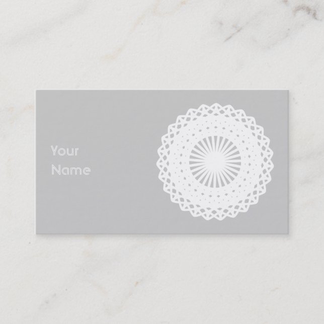 Doily. White lace circle image. Business Card (Front)