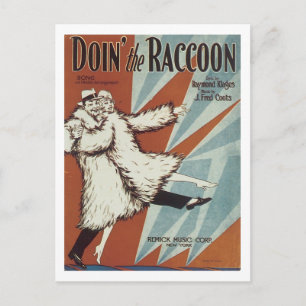 Doin' The Racoon Vintage Songbook Cover Postcard