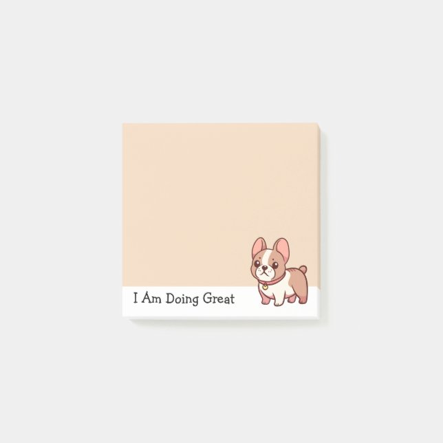 Doing Great French Bulldog Post-it Notes (Front)