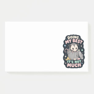 Doing my best opossum humour post-it notes