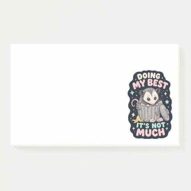 Doing my best opossum humour post-it notes (Front)