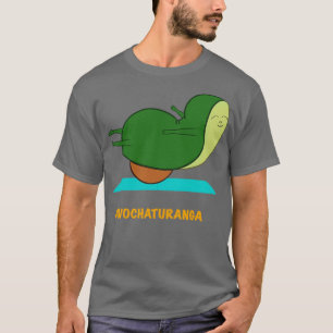 Doing Yoga Pose with Avocado T-Shirt