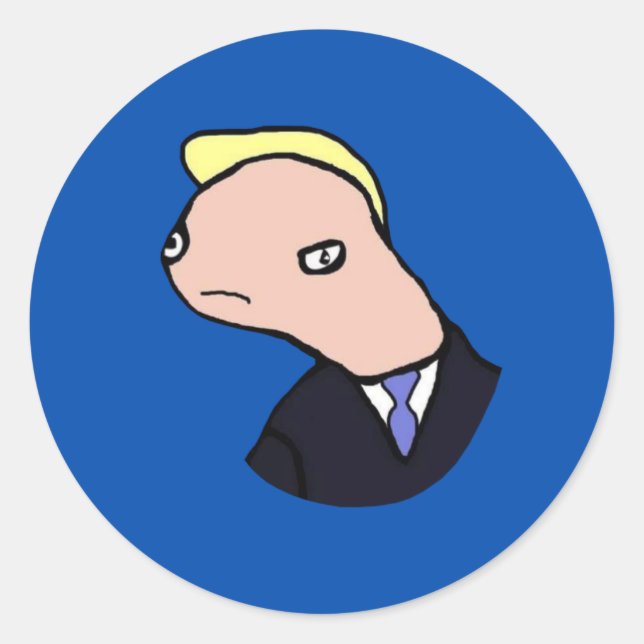 Doland Tremp Ultimate Meme (Blue) Classic Round Sticker (Front)