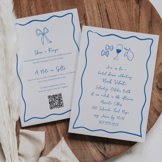 Dolce Vita All in One Handwritten Bridal Shower Invitation (Creator Uploaded)