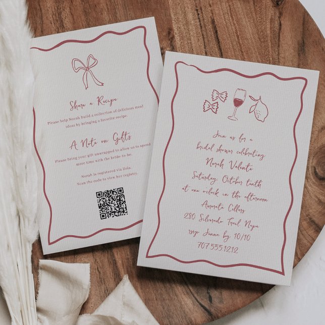 Dolce Vita All in One Handwritten Bridal Shower Invitation (Creator Uploaded)