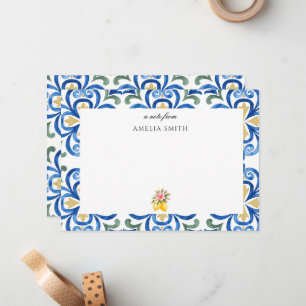dolce vita blue italian dinner note card